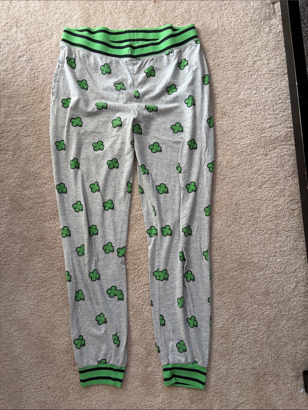 Grey and Green Clover Pajama Pants
